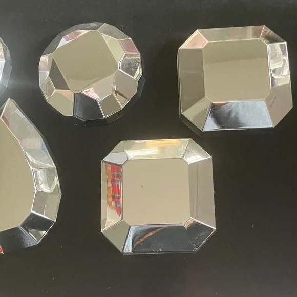 Elegant Silver Geometric Wall Decor Set - Picture 3 of 5